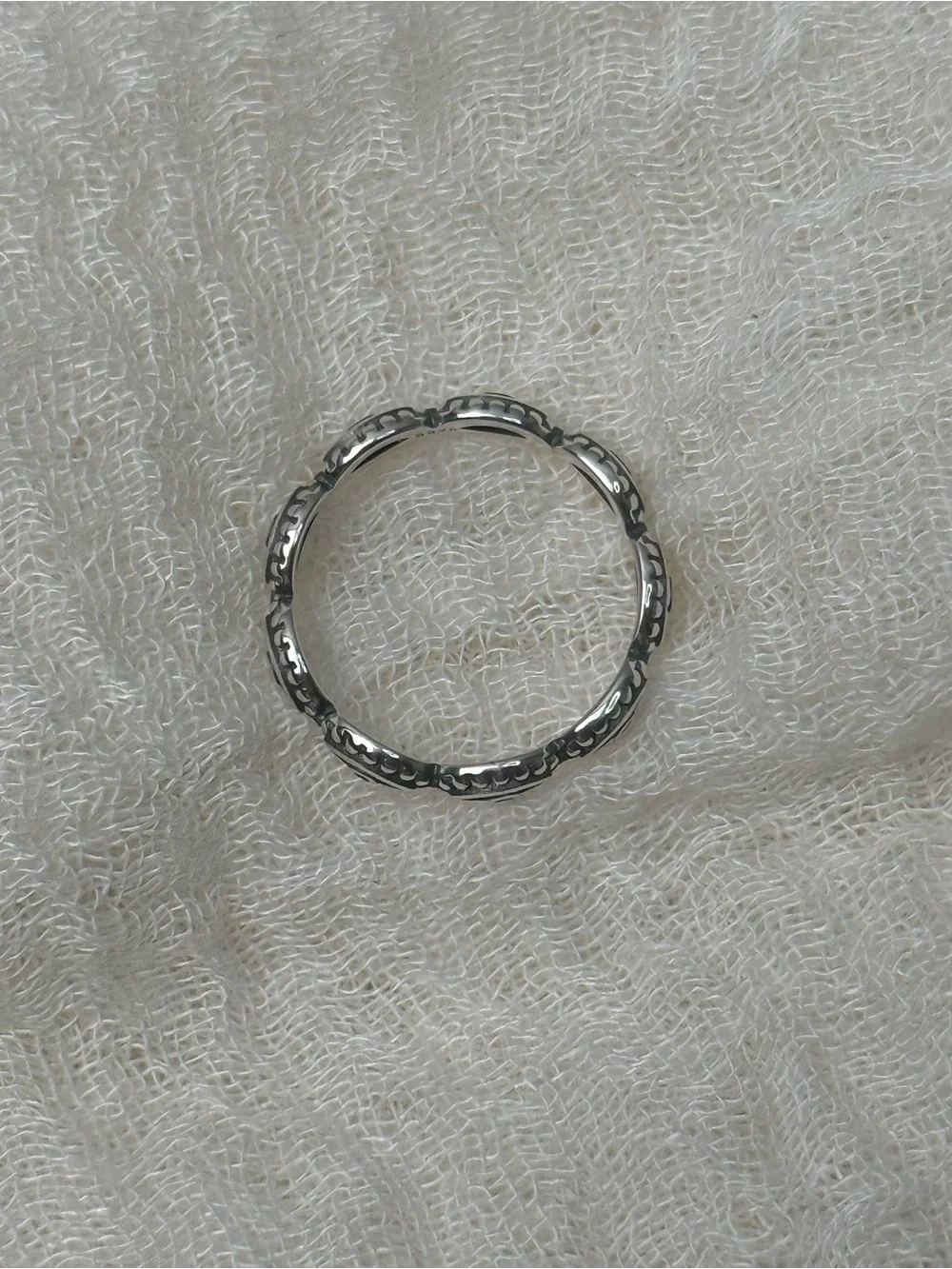 925 Sterling Silver Evil Eye Stackable Ring - Size 8